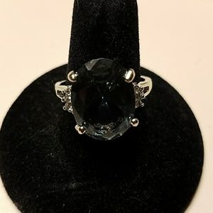 Natural gem stone and silver ring